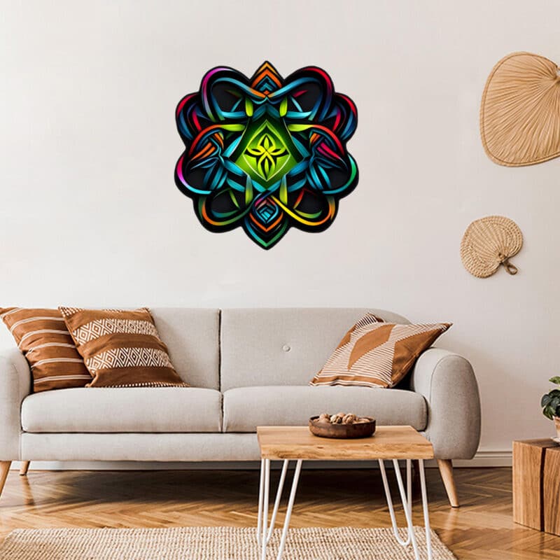 sacred geometry die cut wall art