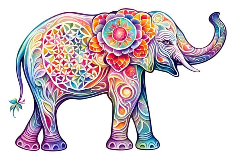 elephant mandala flower of life